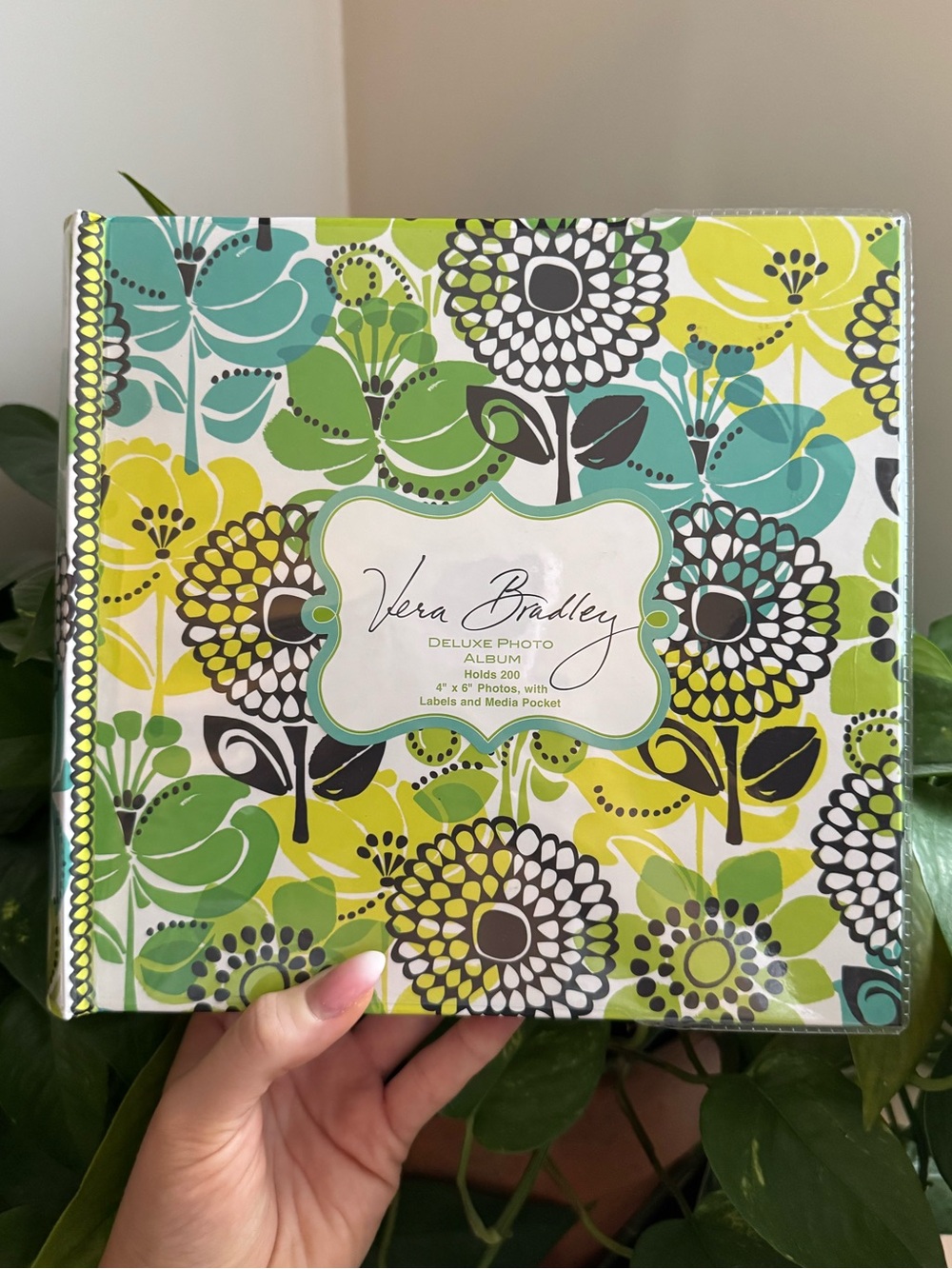 Vera Bradley Deluxe Floral Photo Album - Teal, Lime & White